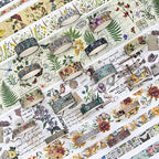 37 Rolls Vintage Washi Tape Set - Decorative Tape Floral Butterfly Mushroom Botanical,Adhesive Tape for Journaling Supplies,Scrapbooking,Junk Journal Supplies5/8/10/15/30/75mm Wide9.84ft Long/Roll