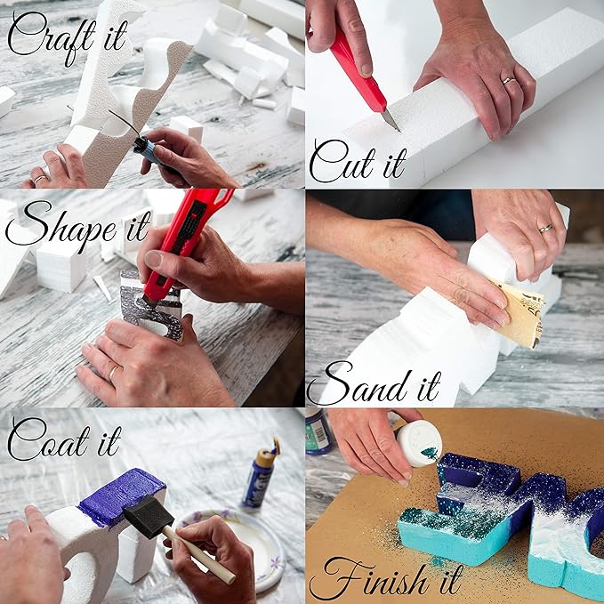 Silverlake 8x12x2 Craft Foam for Styrofoam Block Projects (6-Pack)