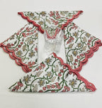 Ridhi Coral Pink Hand Block Print Napkins 18" x 18" Set of 4 Reusable Cotton Dinner Napkins for Weddings, Parties & Everyday Dining, Thanksgiving, Christmas, Fall