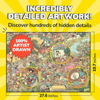 Odd Pieces Jigsaw Puzzles 1000 Pieces - Magic Mystery Story Secret Ending Puzzle - Perfect Game Night for Adults & Kids - Animal Park Theme Challenging (Snack Attack 3)