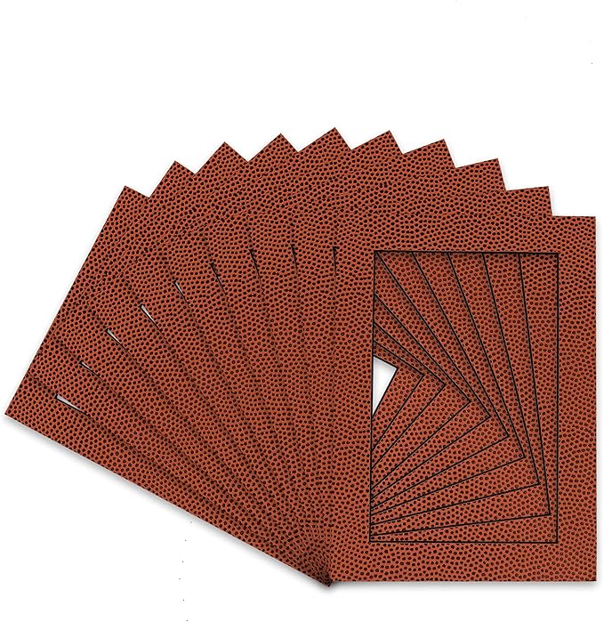 Pack of 25 Acid Free 11x14 Mats Bevel Cut for 8.5x11 Photos - Football Texture Precut Matboards For Pictures, Photos, Framing - 4-ply Thickness