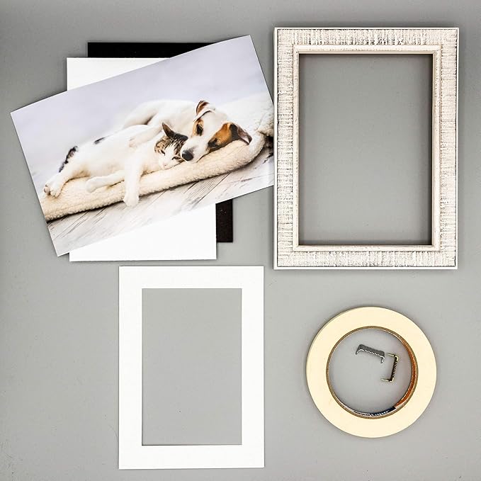 Pack of Ten Acid Free 8x10 Mats Bevel Cut for 6x8 Photos - Oyster Shell White Precut Matboards With Backing Boards and Self Seal Photo Mat Bags For Pictures, Photos, Framing - 4-ply Thickness