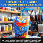 TCP Global Complete Paint Mixing Kit - 12 Cups with Lids, Mixing Sticks, Paddles, Strainers - Epoxy Resin Measuring Cups, Plastic Paint Cup Containers for Automotive & Art Projects