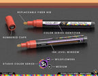 28 Wildflower Colors Acrylic Paint Pens Studio Color Series Markers Set 3mm Medium Tip, Rock Painting, Glass, Mugs, Wood, Metal, Canvas, DIY Projects, Detailing. Non Toxic, Waterbased, Quick Drying
