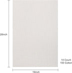 Aida Cloth 14 Count Cross Stitch Fabric,19×28inch (14CT,Light Beige)