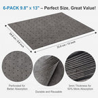 AAwipes Oil Absorbent Pads Universal Multi-Liquid Spill Control Tear-Off Design for Garage, Workshop, Industrial Use Heavy-Duty 9.8" x 13" Grey 20-Pack (OG1013T-20)
