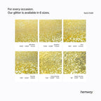 Hemway Glitter for Resin 100g Sand Gold Metallic Crystals for Epoxy Craft Super Chunky Flakes Tumblers Wax Melt