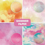 36 sheets 12x12 Paper Pad Pack Scrapbook Cardstock Decorative Paper - Shimmer Watercolor- for Card Making Journaling Planner Origami Scrapbook Paper Scrapbooking Supplies
