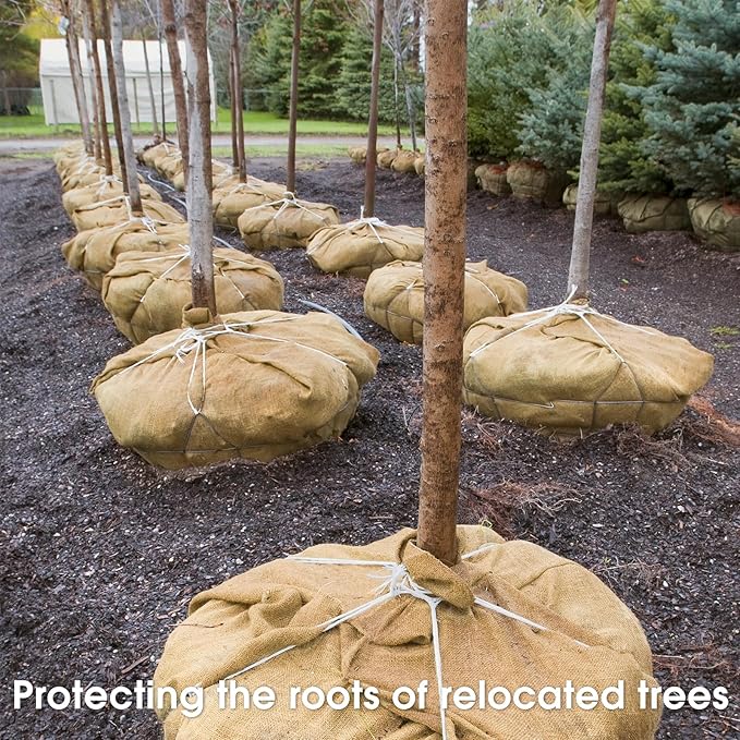 Burlap Fabric - Garden Burlap Fabric Roll Natural Jute Outdoor Fabric Burlap Weed Barrier Trees Trunk Wrap for Crafts Farmhouse Gardening Table Decor for Crafts (19.7" x 20 Feet)