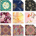 Origami 6x6 Paper Kit 150 Sheets 150 Vivid Colors Double Sided Same Printed Traditional Patterns Square for Arts Crafts Projects Japan Traditional Chiyo.Ethnic Style