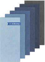 Denim Patches for Inside Jeans - Iron On Patches for Jeans - Jeans Patch for Repairing Pant Holes and Covering Imperfections, 6 Colors, Each Piece Measures 4 in x 8.9 in
