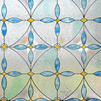 3D Stained Glass Window Film, Decorative Window Privacy Film for Bathroom,Front Door,Home, Sun Blocking Heat Control,Static Cling, Blue Tears 23.6inch x 35.4inch