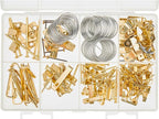 Amazon Basics Picture Hanging Hardware Assortment Kit, 220 Piece Set, Brass