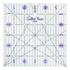 The Quilted Bear Quilting Rulers - Transparent Acrylic Non Slip Quilting, Patchwork & Sewing Ruler with Clear Black Lines & 30, 45 & 60 Degree Angles for Perfect Accuracy & Precision (6" x 6")