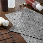 Hoolerry Oil Absorbent Pads Weight Dimpled Pad Garage Accessories Water Absorbent Mat Oil Spill Mat for Absorbing Protecting Home Garage Basement (30 Pcs,Gray,9.8 x 13 Inch)