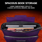 ENHANCE Collector's Edition RPG Player's Essentials DnD Bag - Dragon Hide Exterior Messenger Bag Fits 2-4 Books, Binders, Dice & Accessories, with 17 inch Laptop Slot, Battlemap Straps (Dragon Purple)
