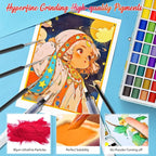 Caliart Watercolor Paint Set, 168 Colors Portable Travel Water Color Palette Kit with Detail Painting Brush, Art Supplies Christmas Gifts for Artists Adults Painters Beginners