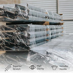 PSBM Mini Stretch Wrap with Handle, 12 Pack, 4 Inch x 1000 Feet, 80 Gauge, Clear, Small Plastic Cling Film for Pallets Moving Storing
