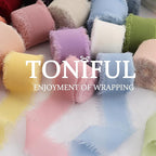 TONIFUL 4 Rolls Drak Purple Set Chiffon Ribbon 1 1/2 inch× 5.5 Yards Ribbon Fabric Silk Ribbon for Gift Wrapping Wedding Party Decoration Flower Bouquet Wrapping Bows Making DIY Crafts