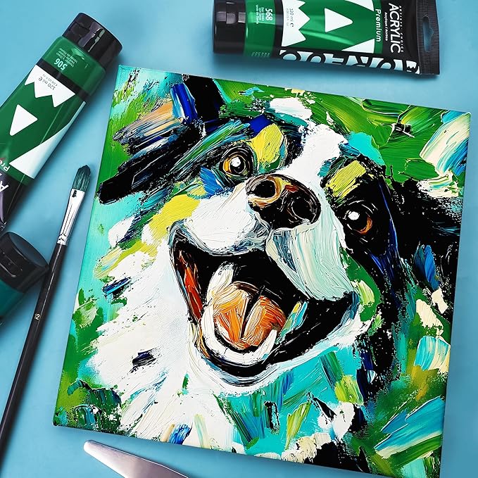 AUREUO White Acrylic Paint Set, 4 Fl Oz / 120ml 2 Tubes Set, Rich Pigment Art Craft Paints for Canvas, Rocks, Wood, Ceramic, Fabric