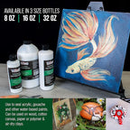 U.S. Art Supply 16 oz High Gloss Varnish for Acrylic Paintings - Clear Protective Finish with UV Protection