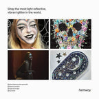 Hemway Glitter for Resin 100g Black Holographic Metallic Crystals for Epoxy Craft Super Chunky Flakes Tumblers Wax Melt