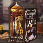 ISSEVE Book Nook Kit - DIY Miniature Dollhouse Booknook for Adults Teen, 3D Wooden Puzzle Tiny House Kit Bookshelf Decor, Gifts for Men Women Halloween Christmas Birthday (Coffee Shop)
