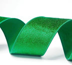 Green Velvet Ribbon 2.5 Inch x 10 Yards for Christmas Tree Topper Home Decoration Wreath Gift Wrapping DIY Craft
