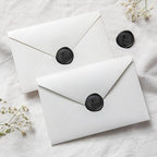 PONATIA Black Wax Seal Stickers - Wedding Invitation Seal Stickers, 50 Pcs Self- Adhesive Wax Seals, Perfect for Invitation Cards, Envelopes Christmas Cards, Gift Wrapping, Party Menu Decor