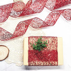 CT CRAFT LLC Sparkling Glitter Mesh Wired Ribbon 6" x 10 Yards Red for Christmas Home Decor Bow Gift Wrapping DIY Crafts Wreath