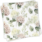 100 Pcs Hydrangea Scatter Floral Cocktail Beverage Napkins Hydrangeas Flowers Disposable Paper Dessert Napkin for Spring Summer Birthday Party Supplies