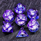 Dark Moon Liquid Core DND Dice Set for Role Playing Games, Polyhedral Dungeons and Dragons Dice Set with Gift Box, Full Liquid Core Resin Sharp Edge D&D Dice Set (InkBlueDice)