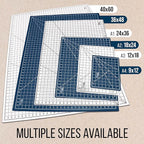 U.S. Art Supply 24" x 36" Self-Healing Cutting Mat 5-Ply - Double-Sided White/Blue Craft Mat, Non-Slip Cutting Mats for Crafts, Sewing, Quilting, Scrapbooking