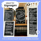 Chalkola White Chalk Markers - White Dry Erase Liquid Chalk Pens for Chalkboard, Blackboard, Window, Bistro, Car Glass, Board, Signs - 3mm Reversible Bullet & Chisel Point