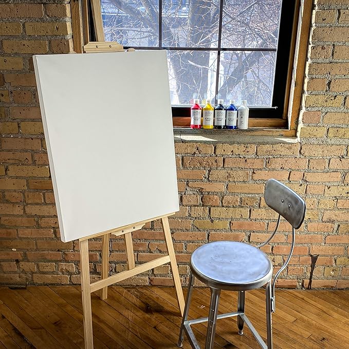 milo Stretched Artist Canvas | 24x30 inches | 4 Pack | 1.5” inch Thick Gallery Profile | 11 oz Primed Large Canvases for Painting, Ready to Paint Art Supplies for Acrylic, Oil