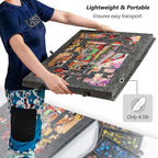 Lavievert Tilting Puzzle Board with 2-in-1 Designed Stand & Cover, Super Lightweight Felt Plateau Storage with 6 Drawers for Adults, Portable Jigsaw Puzzle Table for Up to 1000 Pieces – Gray