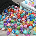 DND Dice Set, 25 X 7 (175 Pieces) Polyhedral D&D Dice Set Three-Color, Two-Color and Monochrome Dice for Dungeons and Dragons with 1 Black Bags