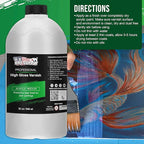 U.S. Art Supply 32 oz High Gloss Varnish for Acrylic Paintings - Clear Protective Finish with UV Protection