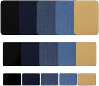 30 Pieces Iron on Fabric Patches Fabric Repair Patches Twill Clothing Repair Patch Kit for Jacket Clothes, 3 Sizes, 5 Colors (Black, Navy Blue, Dark Denim, Light Denim, Khaki)