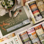 Vintage Washi Tape Set - 24 Rolls Arts Adhesive Tapes Assorted Retro Decorative Masking Tape Sets for Craft, Kids, Scrapbook, DIY, Gift Wrapping (2-Vintage Journey)
