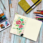 tumuarta Square Watercolor Sketchbook, 6x6”, 140 LB, 300GSM, 100% Cotton Paper, Cold Press, 24 Sheets,48 Pages, Plein Air Watercolor Journal For Use As Travel Sketch book and Mixed Media Pad On The Go