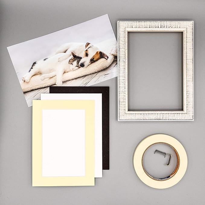 5x7 Mat for 8.5x11 Frame - Precut Mat Board Acid-Free Soft Yellow 5x7 Photo Matte For a 8.5x11 Picture Frame, Premium Matboard for Family Photos, Show Kits, Art, Picture Framing, Pack of 25 Mats