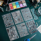 29 Pcs Acrylic Stamps for Crafting Card Making Supplies Set Include 3 Acrylic Clear Stamp Blocks, 6 Clear Silicone Stamps Seals, 20 Craft Ink Pads Stamp for DIY Scrapbooking Journal