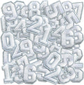 Number Iron On Patches, Numbers 0-9 Embroidery Applique Patch, DIY Decorative Heat Press Patches for Clothing Jeans Jackets Backpacks Hats (White 50 Pcs)