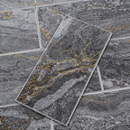 4 Pieces Peel and Stick Backsplash for Kitchen, 3" x 6" PVC Subway Tile 2025 Upgraded Gray-Gold Stone Backsplash Stick on Tile Elevate Kitchen Fireplace RV