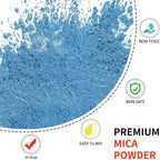 Mica Powder - 100g Mica Powder for Epoxy Resin - Metallic Color Pigment for Resin, Soap, Bath Bombs, Eye Shadow, Nails, DIY Crafting Projects etc. (Golden Blue)