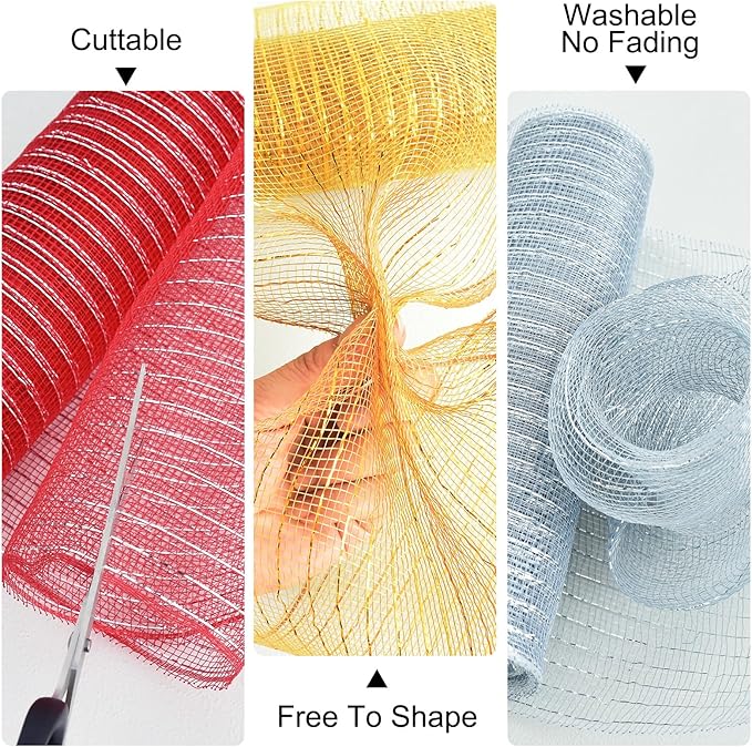 TONIFUL 2 Rolls 10 Inch Sage Green Decorative Mesh Ribbbon Rolls, Fabric Mesh for Mesh Wreath Supplies, Front Door Wreath Crafts Tree Decor Christmas NewYears Halloween Decoration (10 yds/roll)