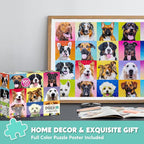 JOYIN 300 pcs Multicolor Dogs Puzzles, Jigsaw Puzzle for Kids and Adults(27.6" x 19.7"), Puppy Theme Puzzles for Teens, Collection Gift Home Art Decor