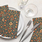 100 Pack William Morris Guest Napkins Vintage Floral Blue Paper Napkins Disposable Paper Hand Towels Dinner Baby Shower Party Supplies Decorative Napkins - 4.3 X 7.8 Inches