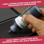 Large Premium Crimson Red Ink Stamp Pad - 3" by 6" - Quality Felt Pad